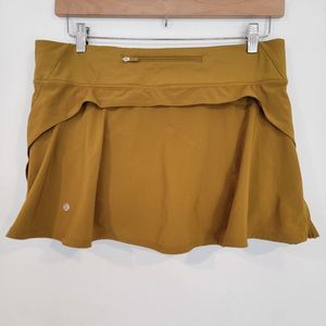 LULULEMON Play Off The Pleats Skirt Size 12 Gold Spice Tennis Short Skort W8AA7S